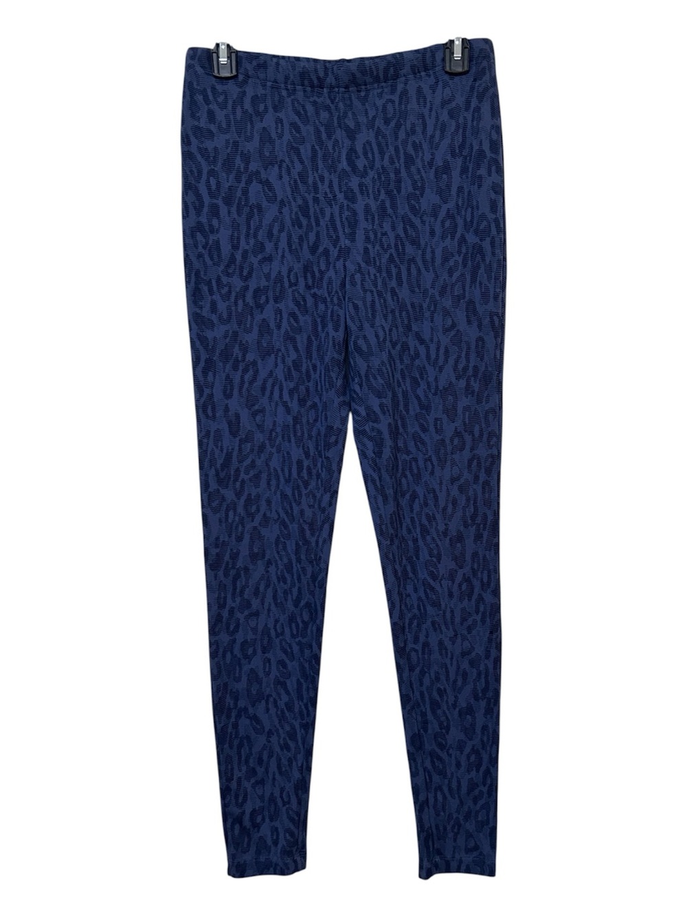 Chico's Women's Size 1 Blue Cheetah Print Tummy Control Slimming Leggings